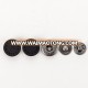 Custom logo 4 part rubber black press metal snap button fastener for coat