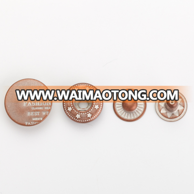 Factory price custom 4 part round anti copper  metal snap buttons for suit