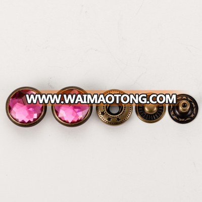 Wholesale custom logo brass pearl metal snap fastener button for shirt