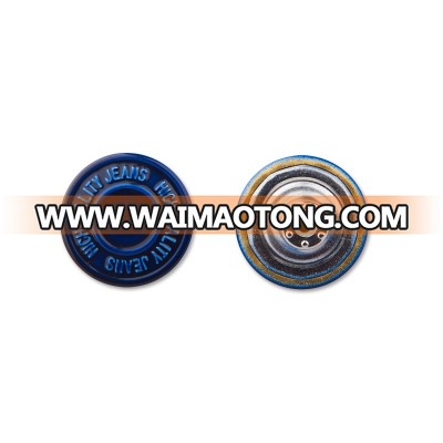 New design custom embossed logo metal jeans button for jeans