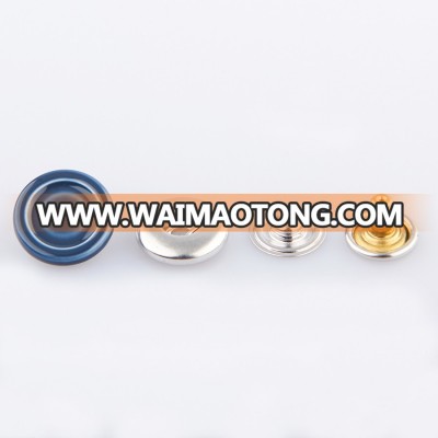 Fashion custom made brass metal cap ring prong snap button for jacket