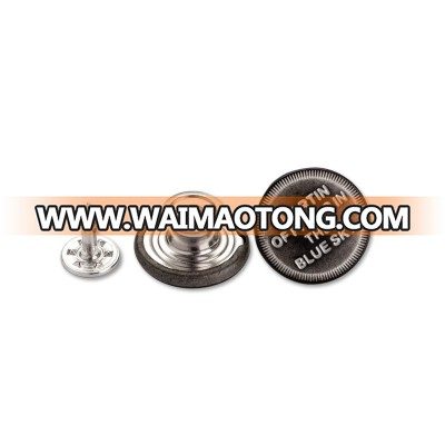 Free sample custom brand logo metal jeans button for denim