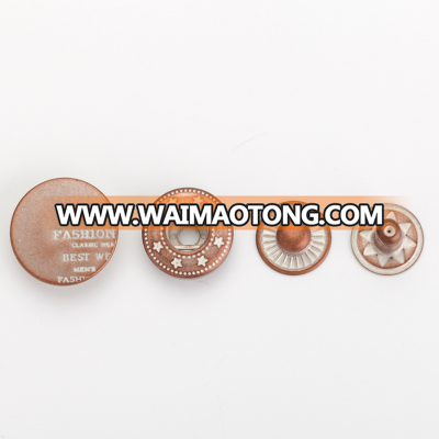 Custom logo plate decorative metal magnetic buttons fasteners for mens clothes