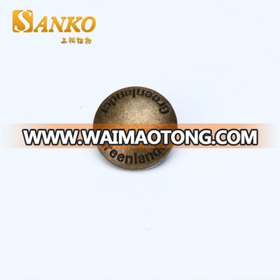 Antique brass snaps button with engraving logo