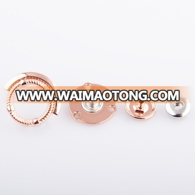 Custom four parts spring magnetic metal snap buttons fastener for clothes